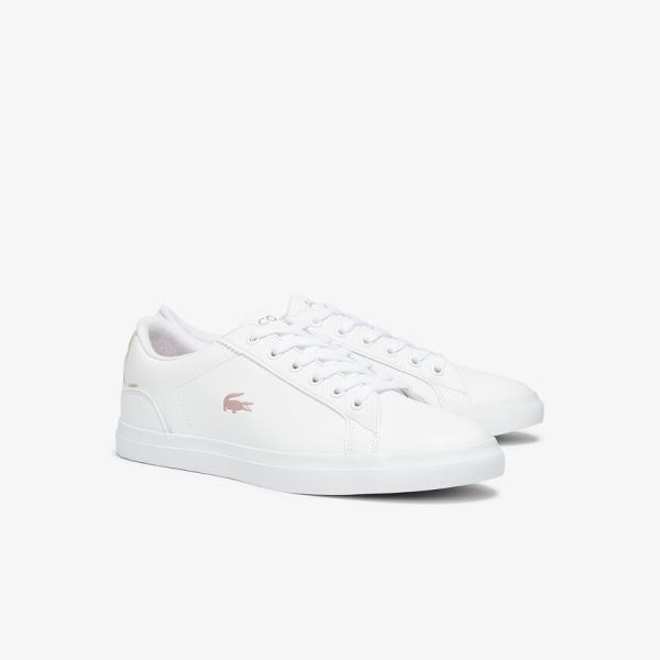 Lacoste Lerond Synthetic Iridescent Sneakers - Tenisky Dětské Bílé / Růžové | CZ-3fVyIt